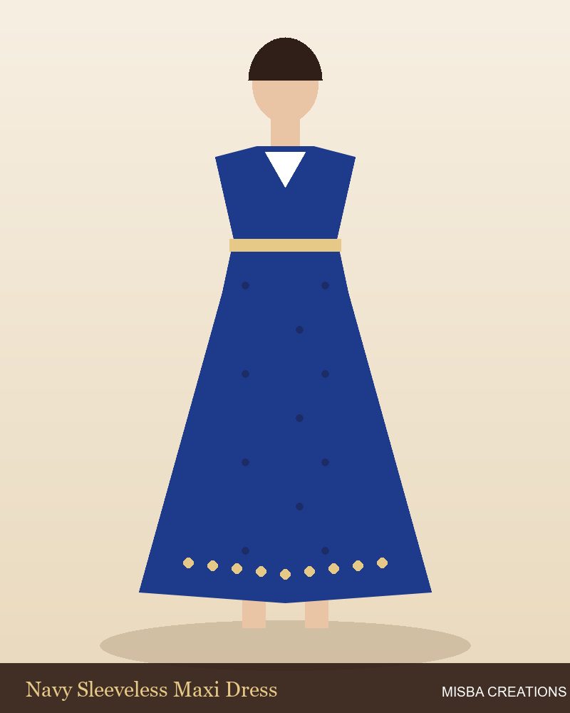 Navy Sleeveless Maxi Dress