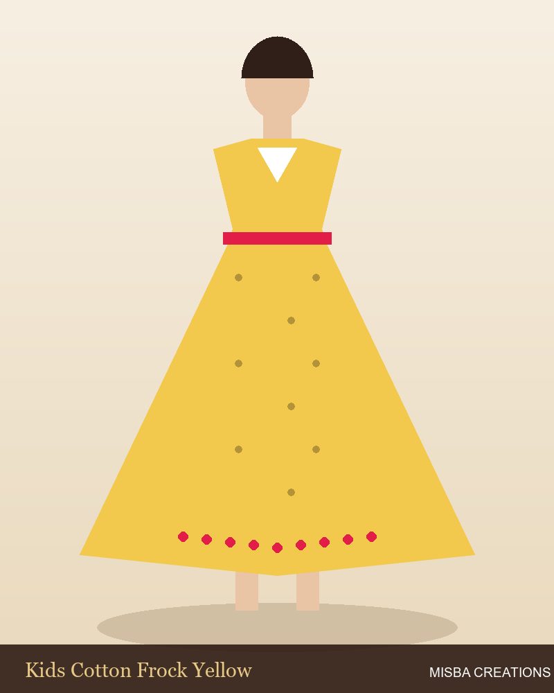 Kids Cotton Frock Yellow